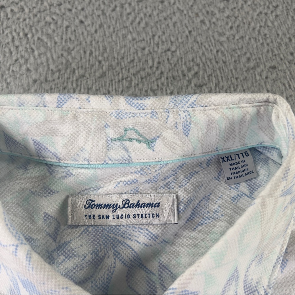 Tommy Bahama The San Lucio Stretch Shirt Mens XXL White Floral Button IslandZone - Picture 7 of 11